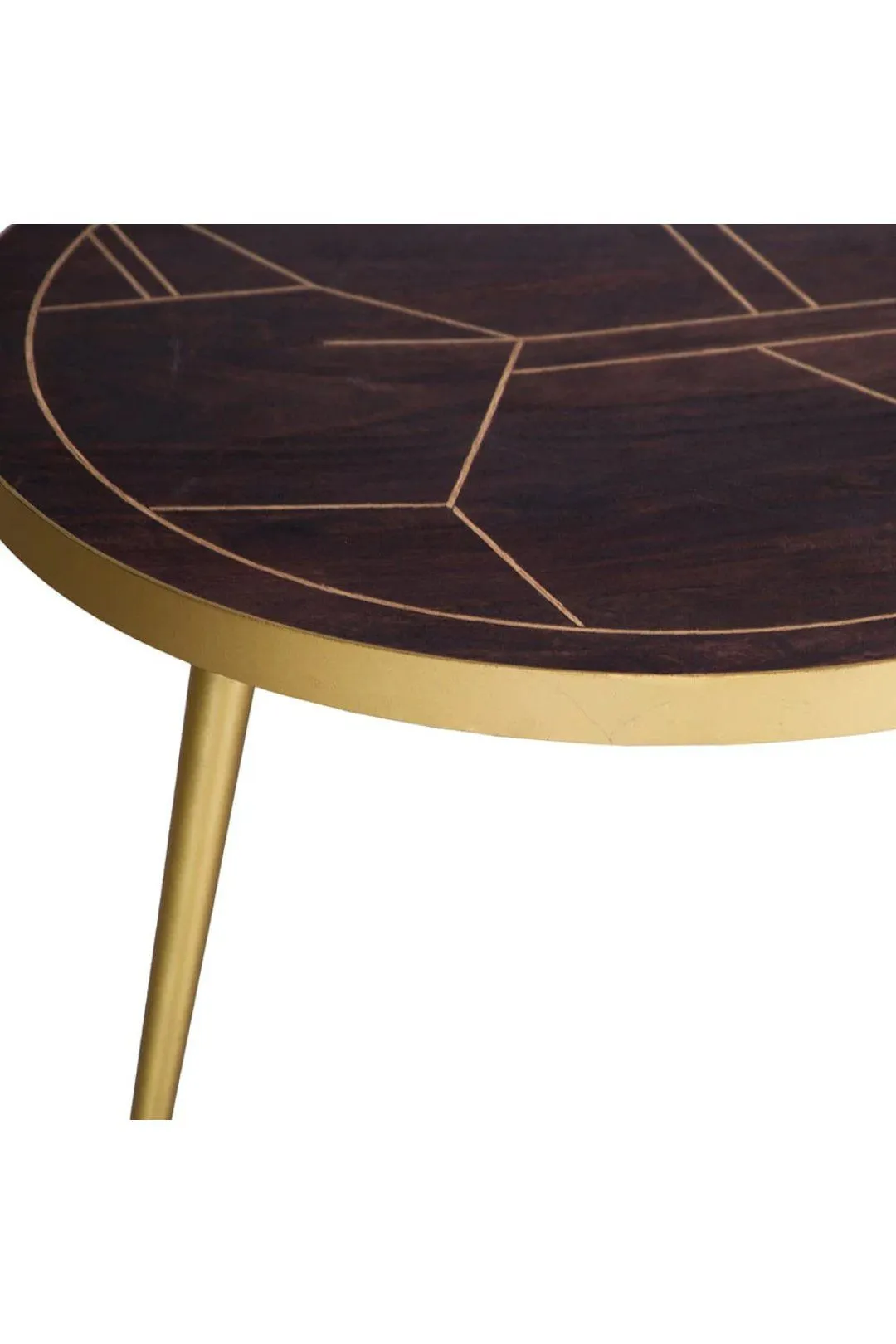 IH Design Round Coffee Table Deiondre Dark Mango in Brown 4