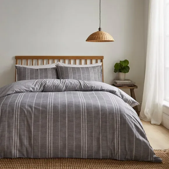 Harley Stripe Polycotton Duvet Cover & Pillowcase Set 1