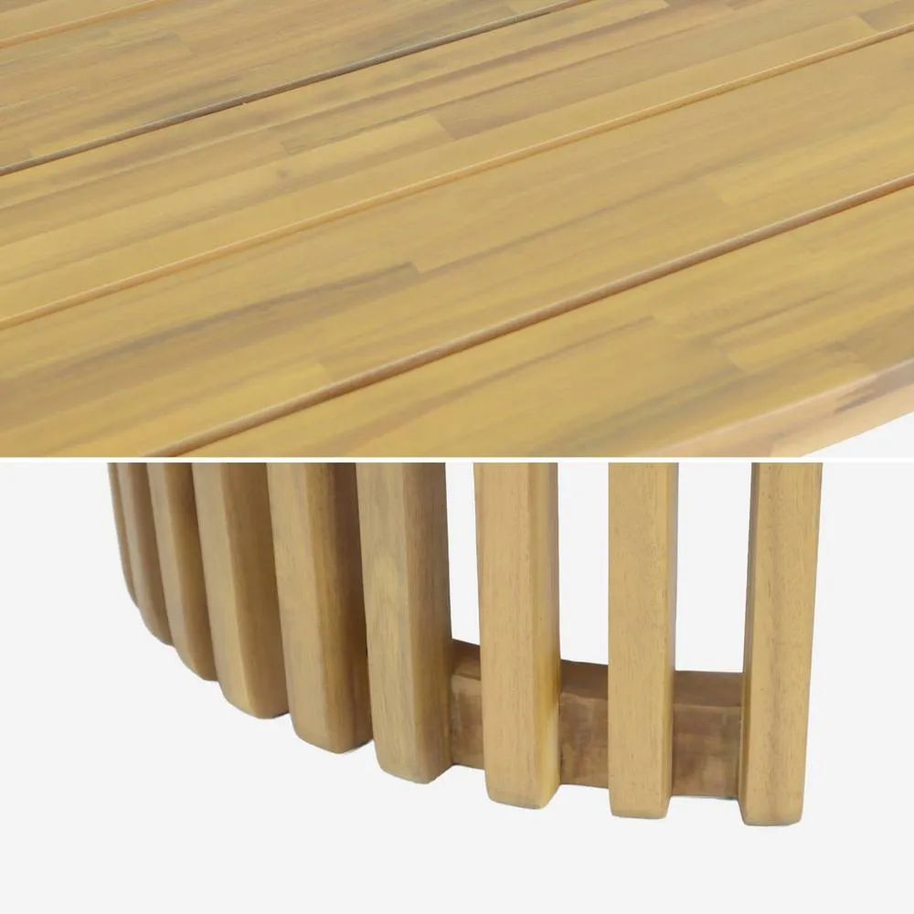 sweeek Garden table acacia wood seats 6 in Beige 4