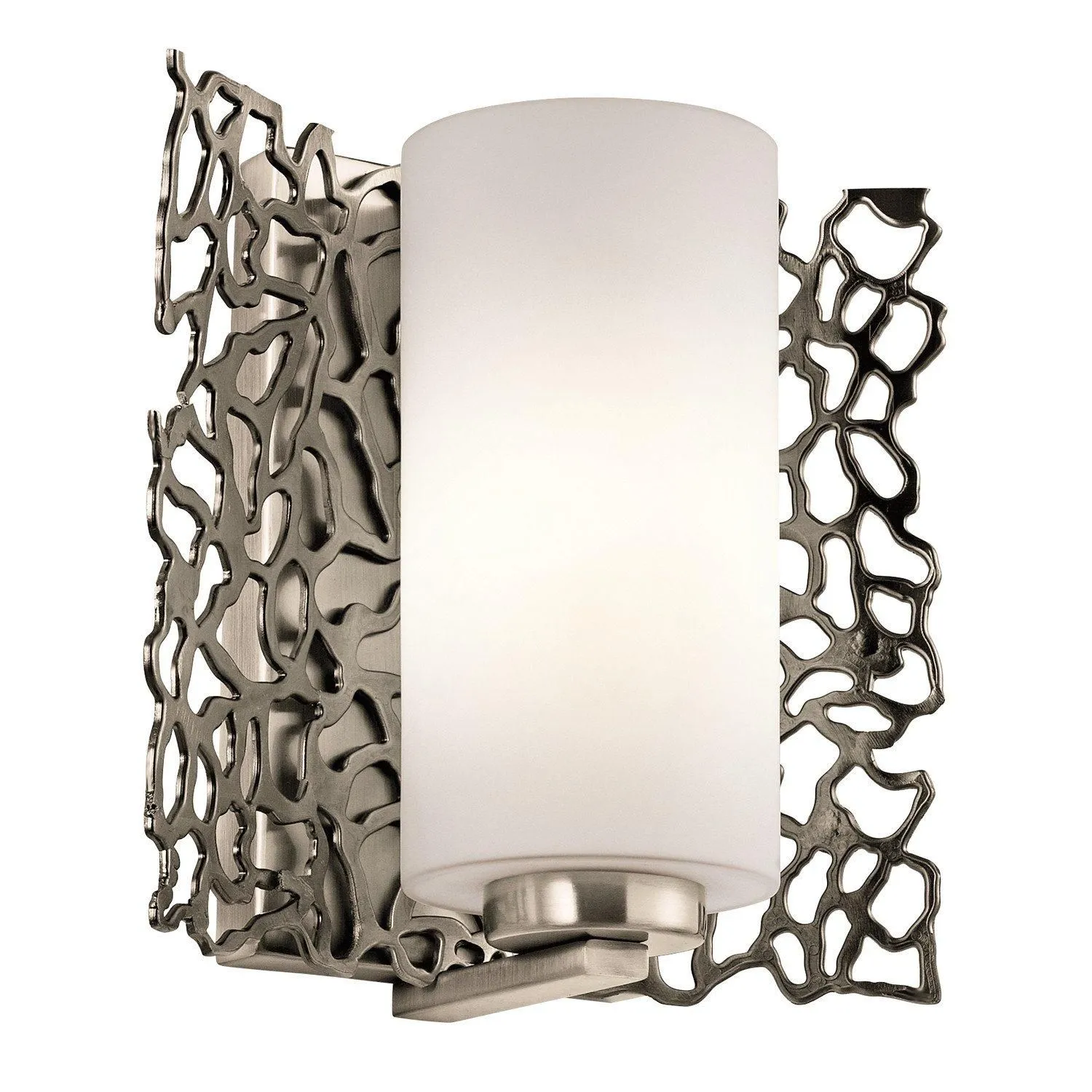 Netlighting Silver Coral 1 Light Wall Light Silver E27 in Grey