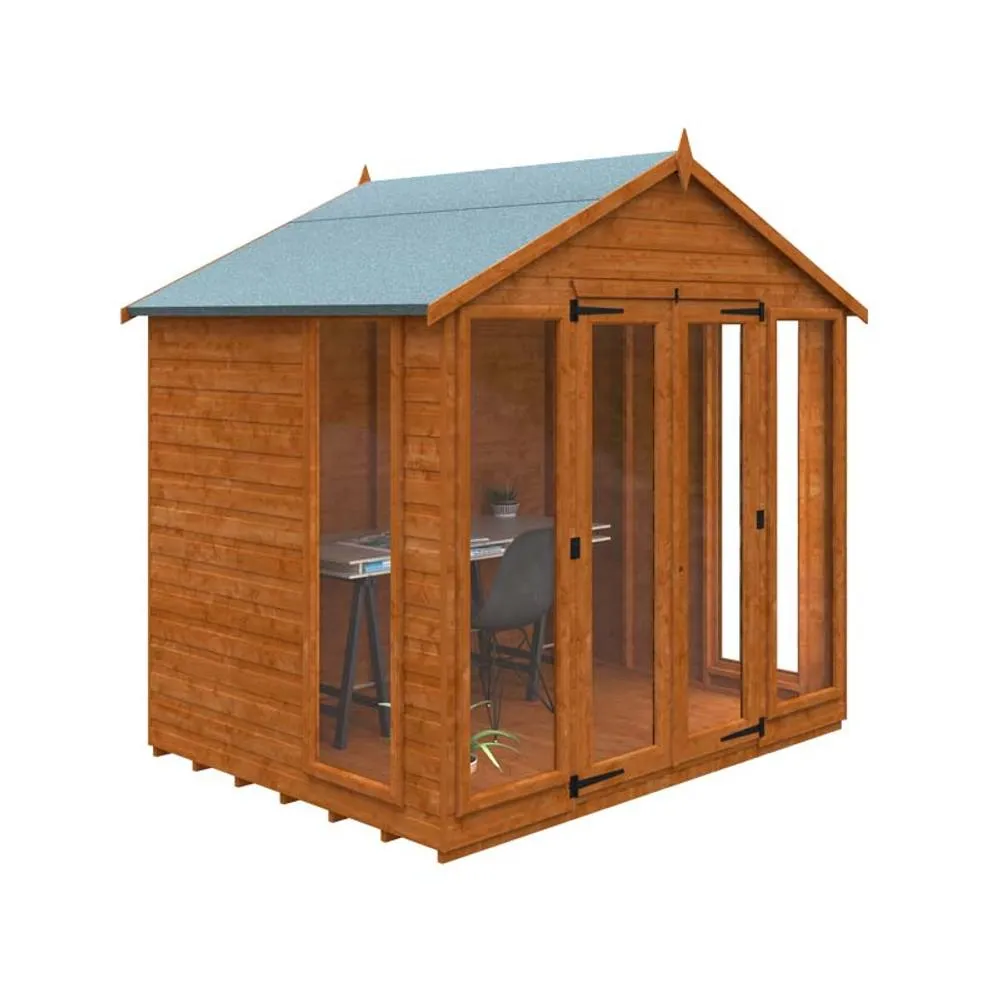 Buttercup Farm 6x8 Feet Contemporary Summerhouse 12mm Shed - L175xW235xH243.7 cm in Burnt Orange