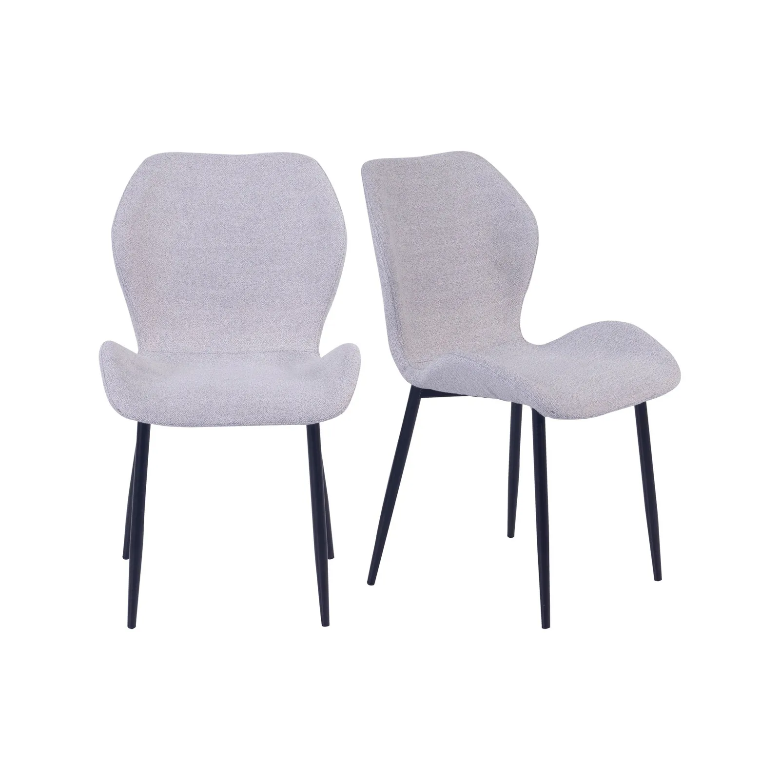 Aren Set of 2 Grey Boucle Dining Chairs Grey