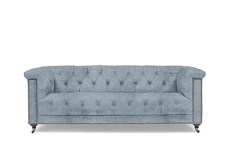 Wallace 3 Seater Fabric Chesterfield Sofa - Boathouse Blue