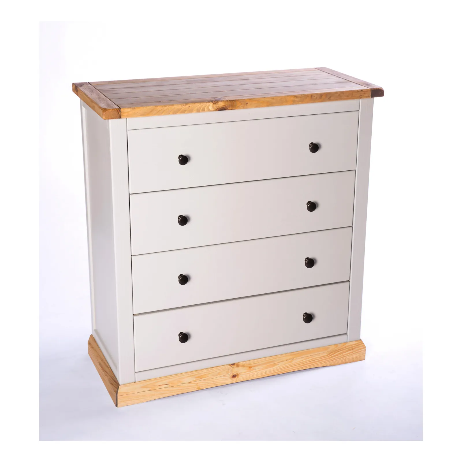Cabinet Bits Bomporto 4 Drawer Chest of Drawers Brass Knob in Light Grey 3