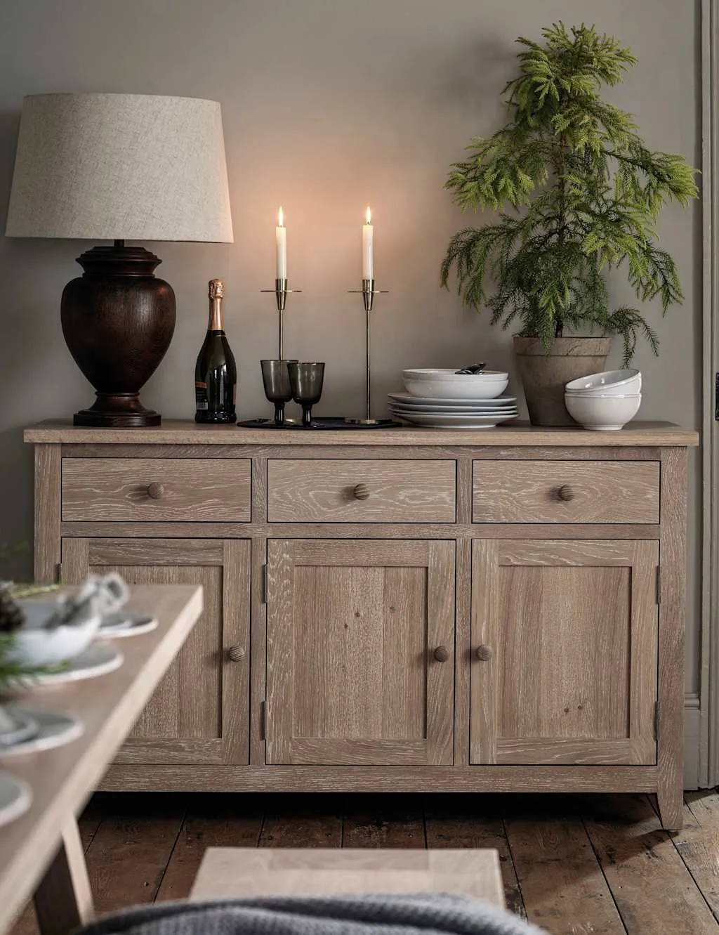 Cotswold Company Inglesham Large Three Door Sideboard Natural