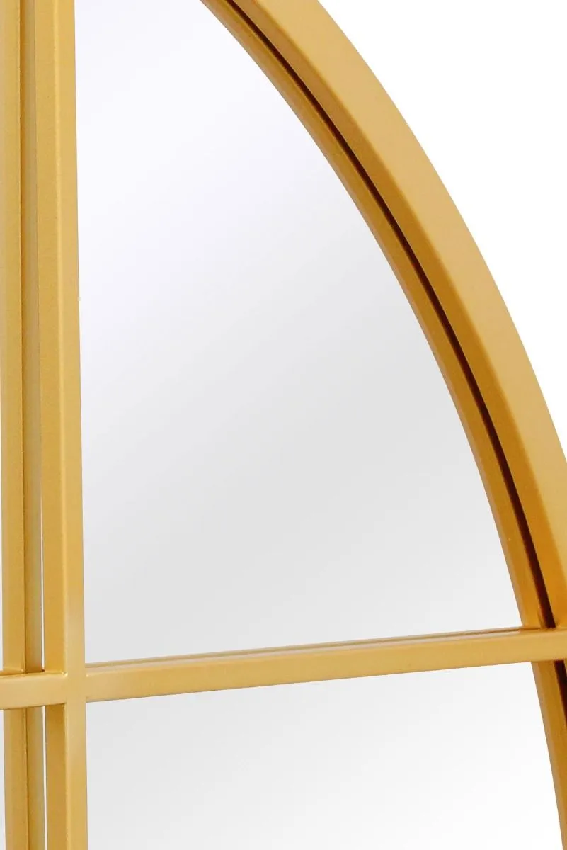 MirrorOutlet Gold Metal Framed Arched Window Wall Mirror 71" X 35" (180CM X 90CM) 4