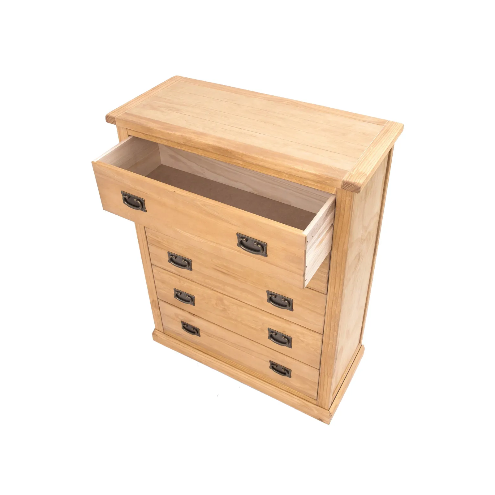 Cabinet Bits Lucca 5 Drawer Chest of Drawers Bras Drop Handle in Light Brown 5
