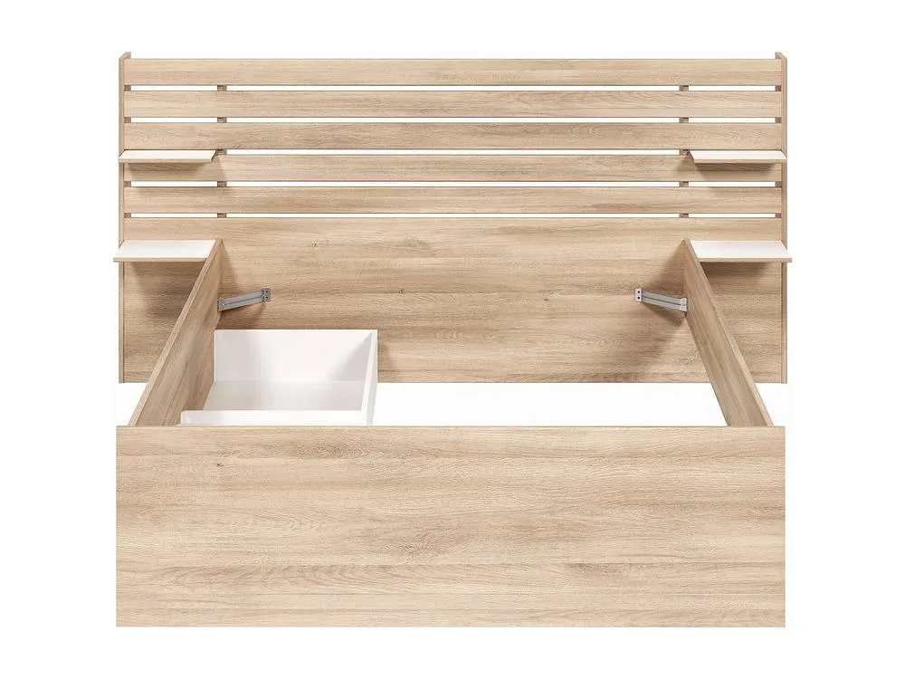 Vente-unique 140 X 190/200 Cm Bed With Storage - Natural + Bed Base - TENALIA II in Light Oak 5