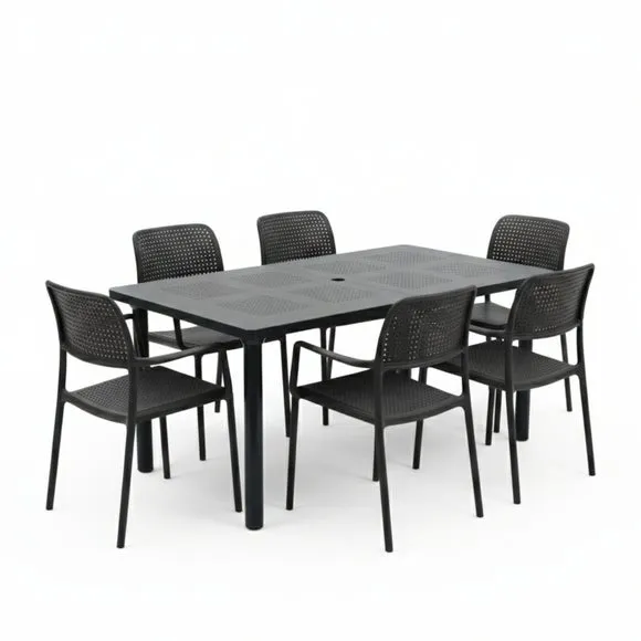 Libeccio 6 Seater Outdoor Dining Set with 6 Bora Chairs 2