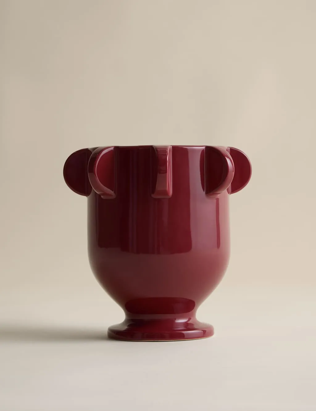 M&S X Kelly Hoppen Glazed Vase Red