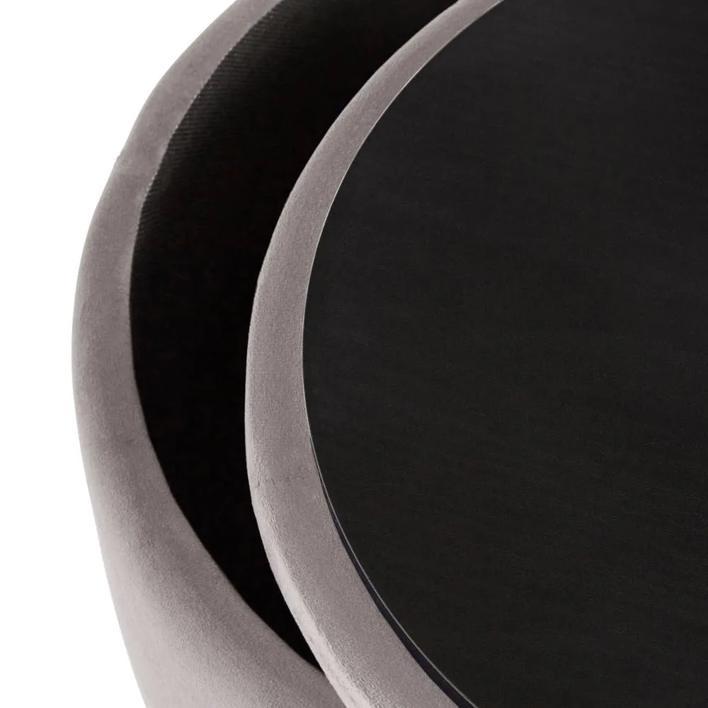GFW Avery Velvet Storage Stool in Grey 5