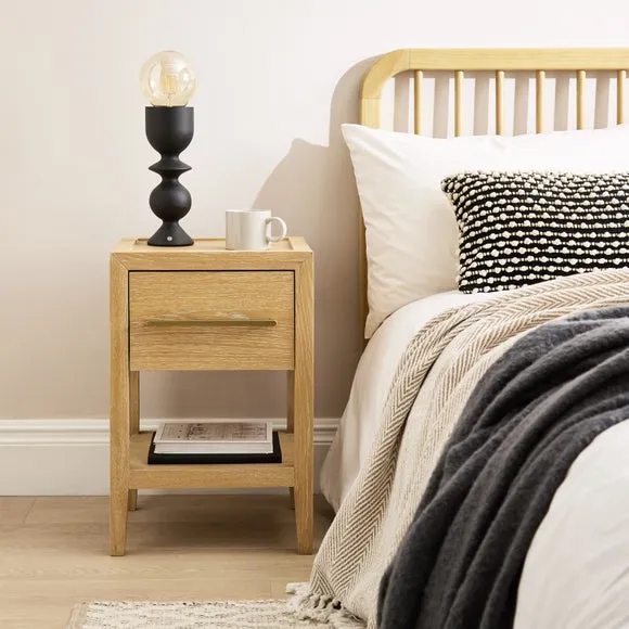 Holden 1 Drawer Bedside Table, Oak