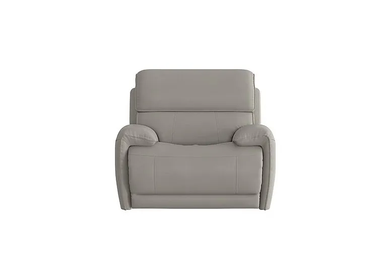 Link Leather Power Recliner Armchair with Power Headrest - Silver Grey