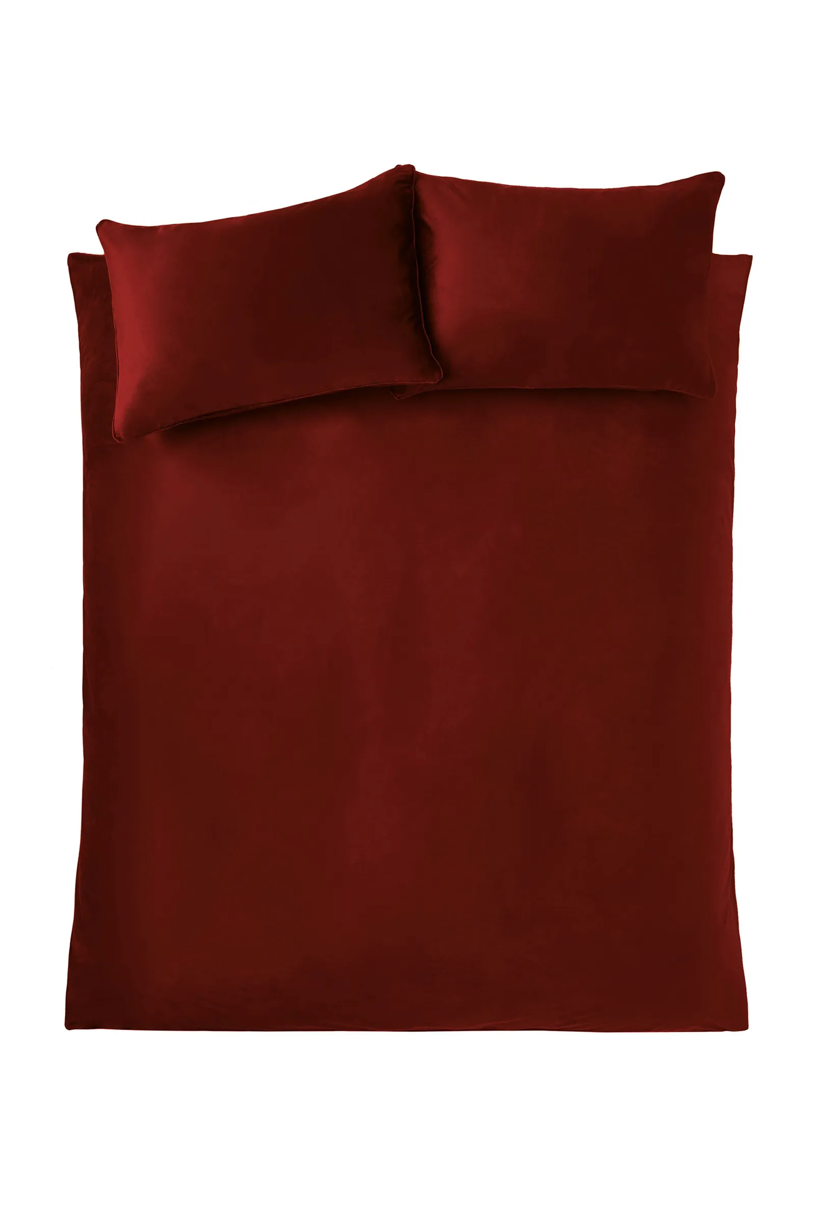 Catherine Lansfield 'Kingsley' Soft Matt Velvet Duvet Cover Set in Raspberry 4
