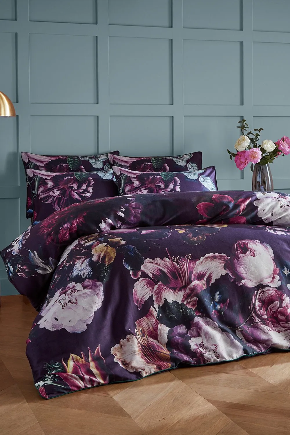 Paoletti Cordelia Floral 100% Cotton Duvet Cover Set