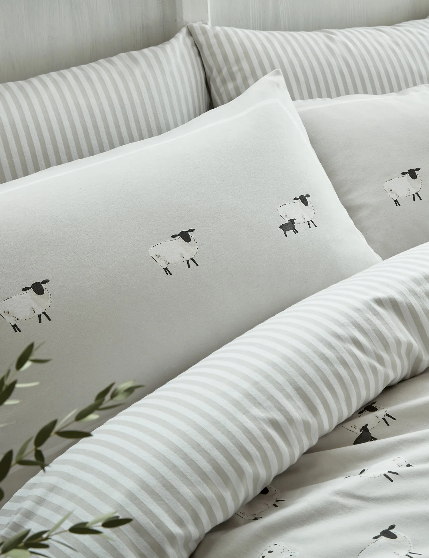 M&S Sophie Allport 2 Pack Pure Cotton Sheep Oxford Pillowcases