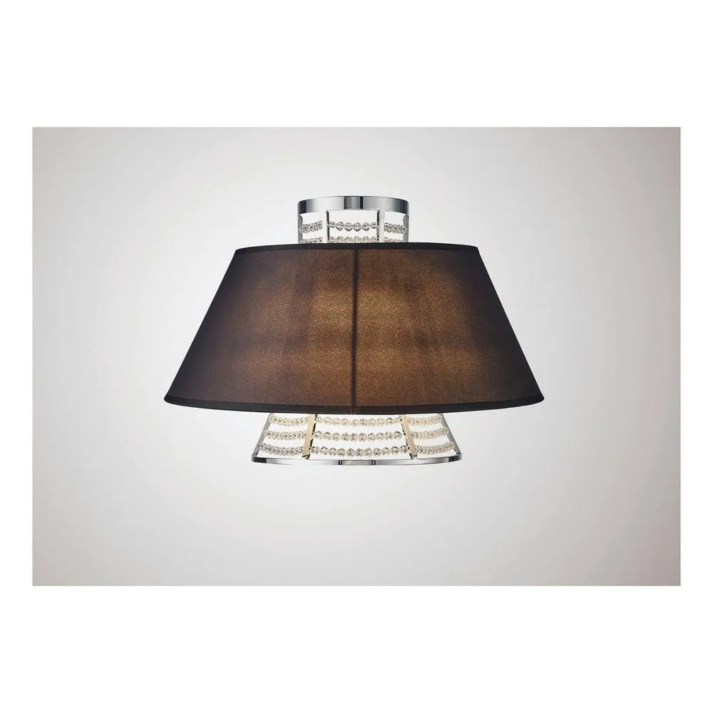 Netlighting Dav Wall Lamp with Black Shade 2 Light Polished Chrome Crystal in Grey 2