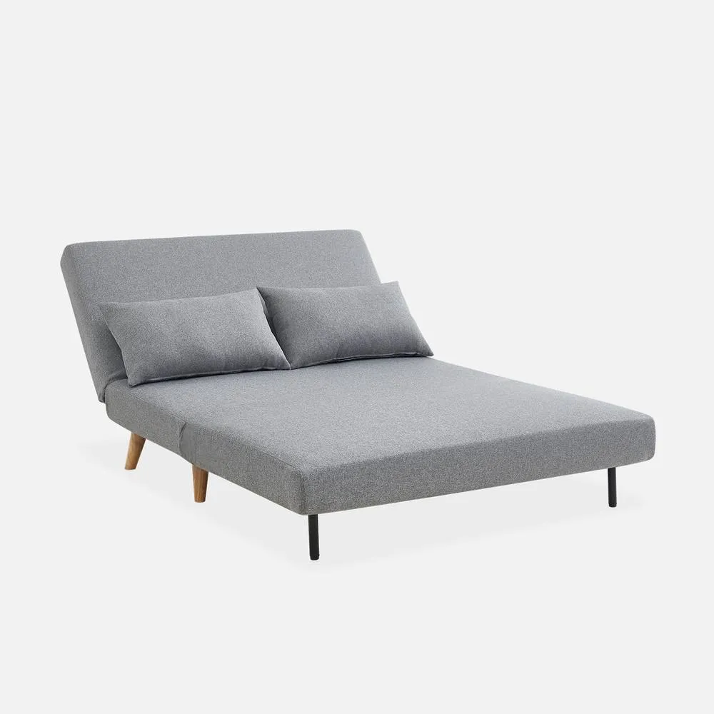 sweeek 2-seater Scandi-style Folding Sofa Bed in Light Grey 4
