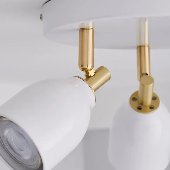 Clio 3 Light White Semi Flush Spotlight 3