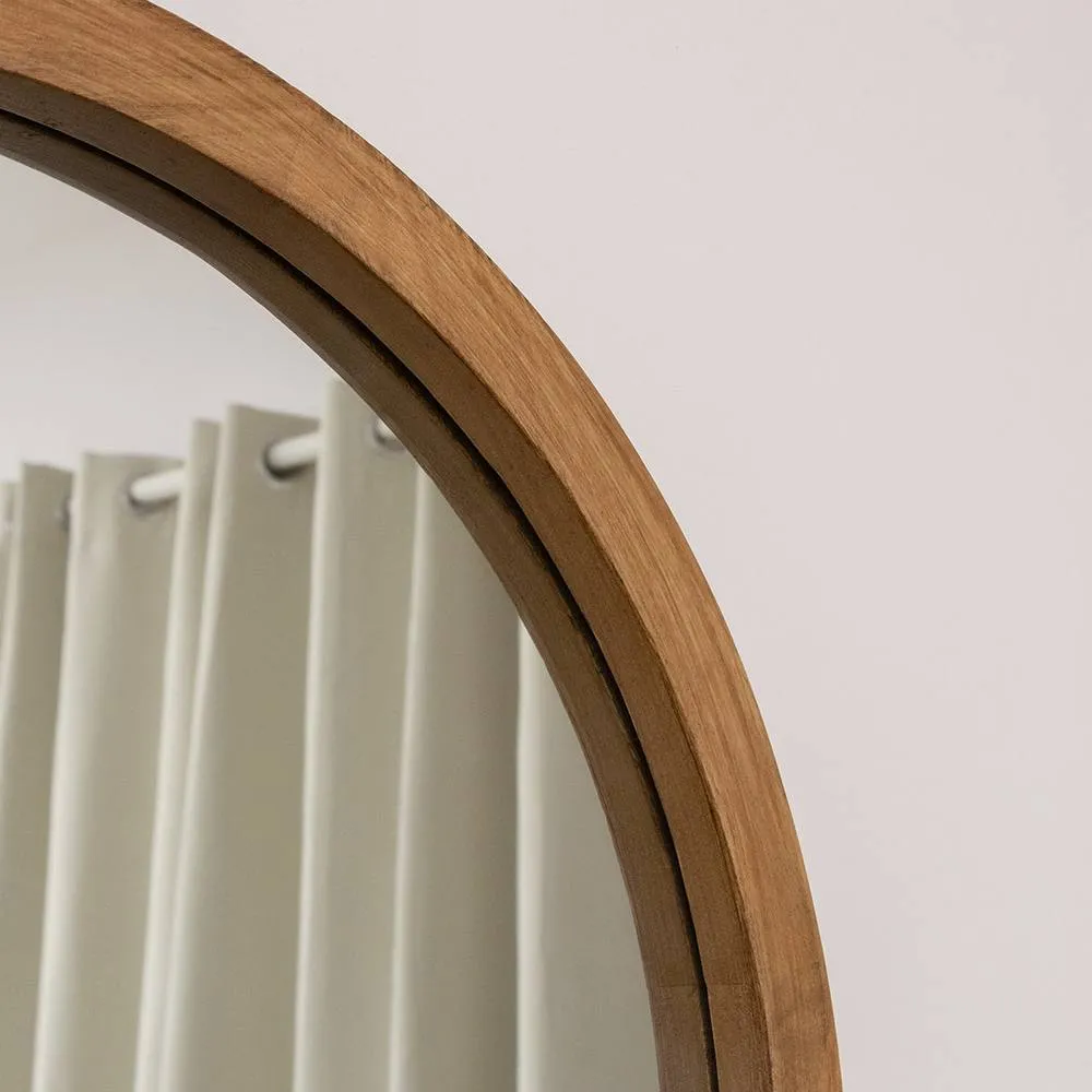Melody Maison Round Dark Wood Frame Mirror - 55cm in Brown 2