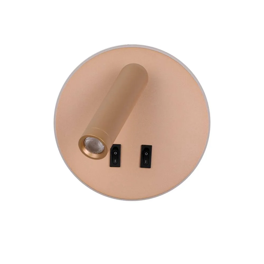Netlighting Furla Reading Wall Light Gold 3000K Warm White 2xLED 2