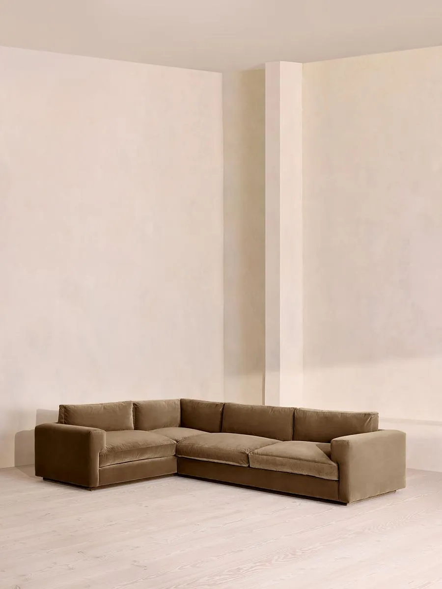 Mossley Right L-Shape Sofa, Velvet, Truffle