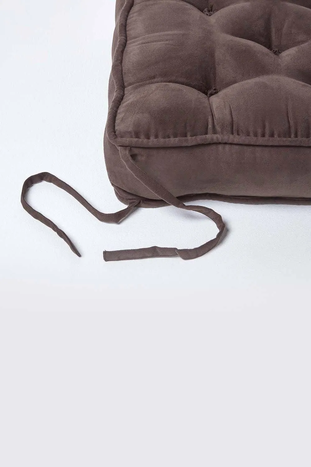 Homescapes Faux Suede Dining Chair Booster Cushion in Chocolate 4