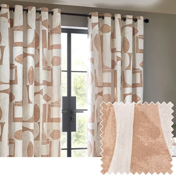 Carro Unlined Clay Eyelet Curtains 4
