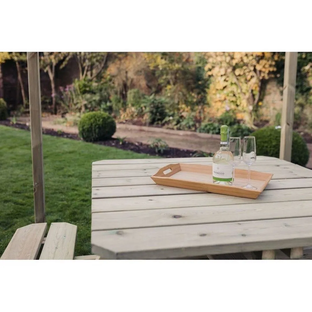 Churnet Valley Garden Furniture Ltd Square Table Sits 8, Wooden Furniture - Minimal Assembly Required in Brown 4