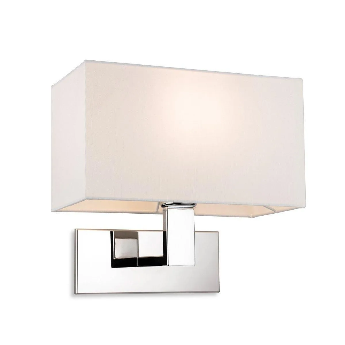 Netlighting Raffles Wall Lamp Chrome with Rectangle Cream Shade in Grey