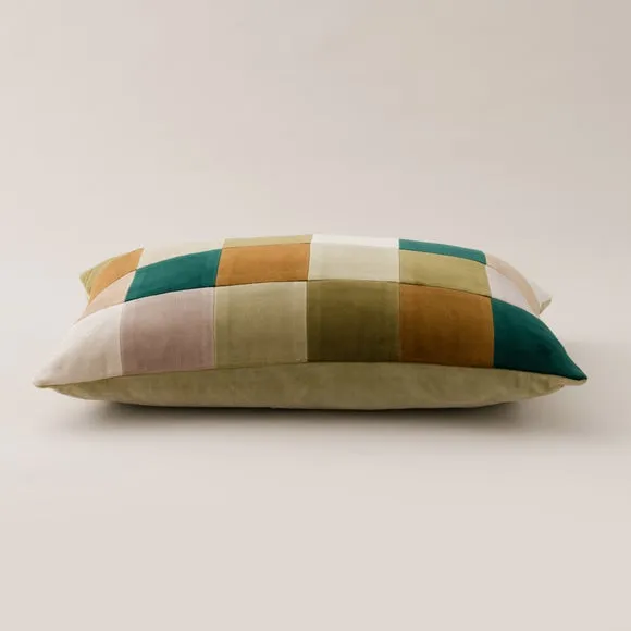 Clara Patchwork Velvet Rectangle Cushion 4
