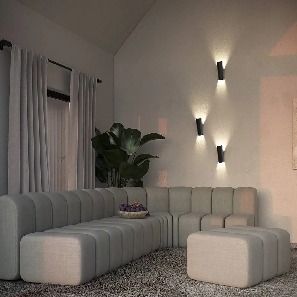 Netlighting Maytoni Notta Modern Flush Wall Uplighter Matt Black G9 2
