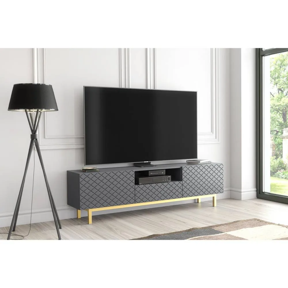 Creative Furniture Diamond Luxe TV Unit 180cm - Dark Grey 6