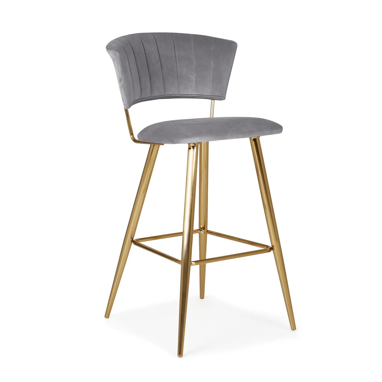 Kendall Velvet Bar Stool Grey