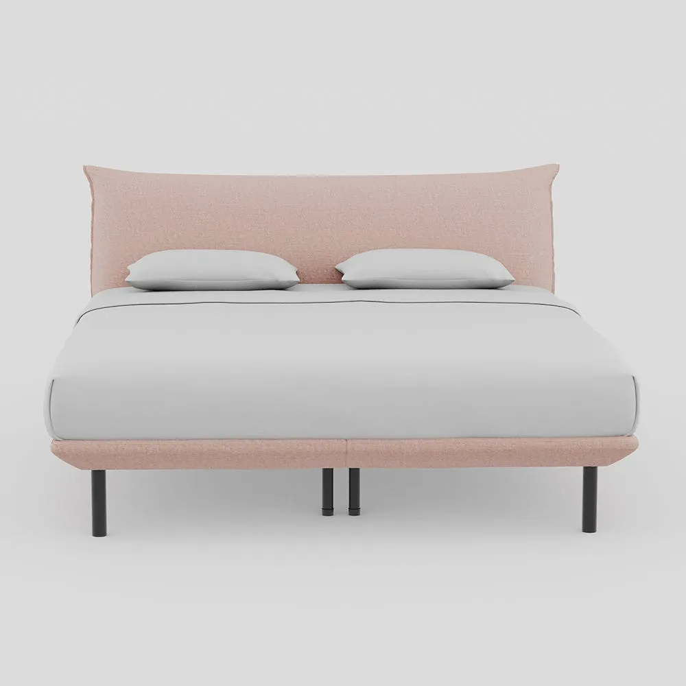 Heal's Aria Bed Super King Siena Cotton Dusky Pink Box Sprung, Black Feet 1