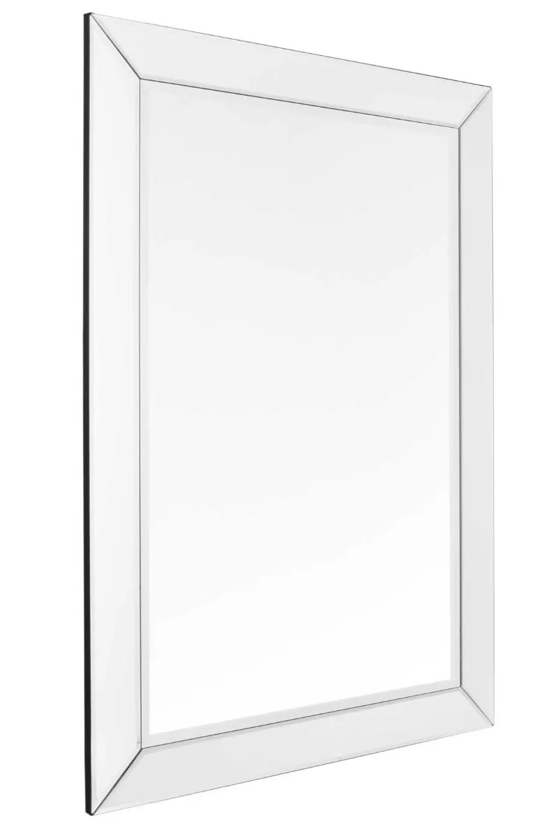 MirrorOutlet Horsley All Glass Modern Wall Mirror 110 x 77 CM in Silver 3