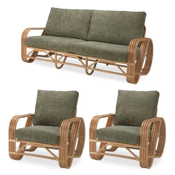 Desser Pretzel Rattan 3 Seater Sofa & 2 Chairs Set 2