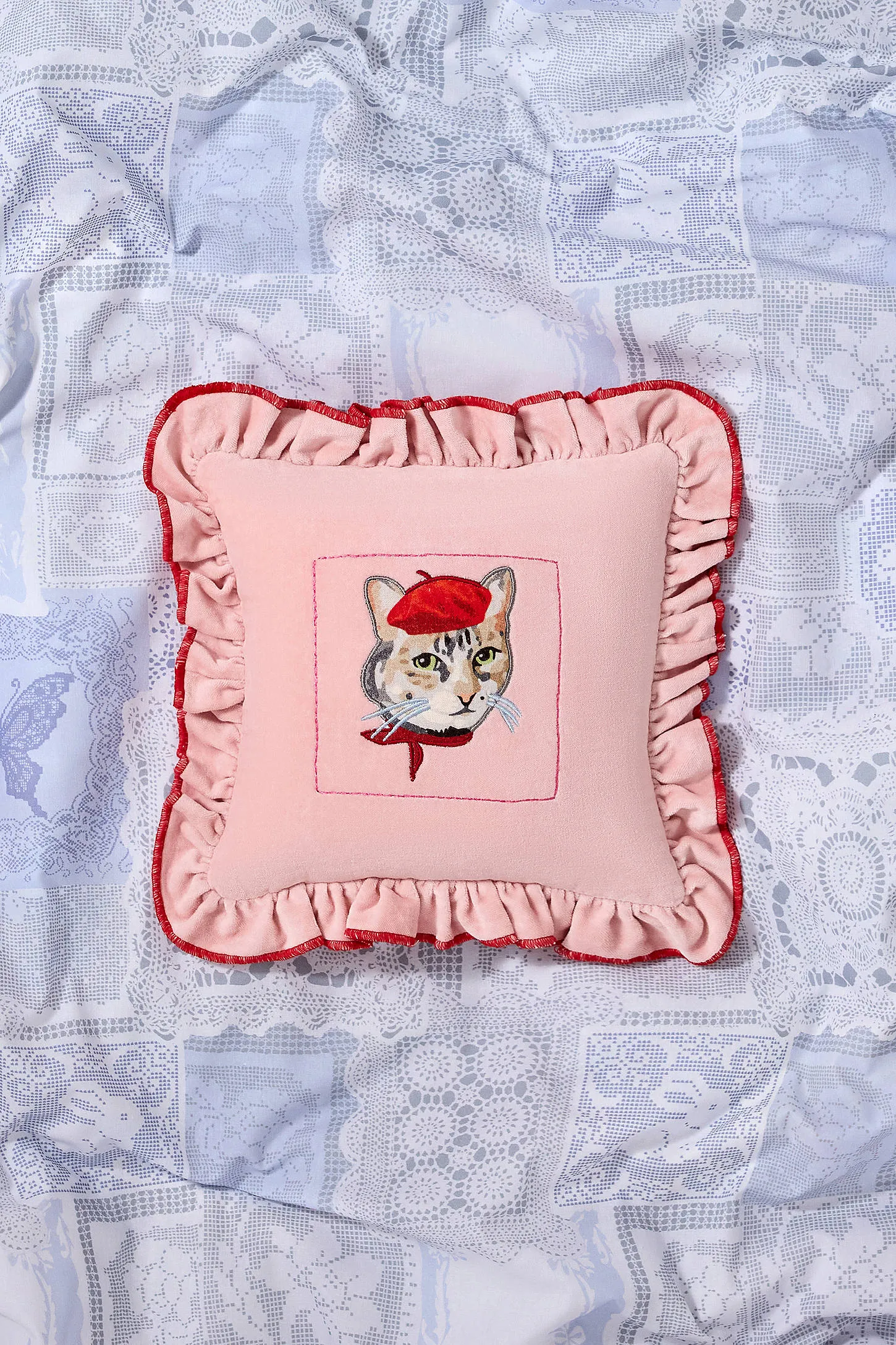 Motif Animal Ruffle Mini Cushion - Pink ALL