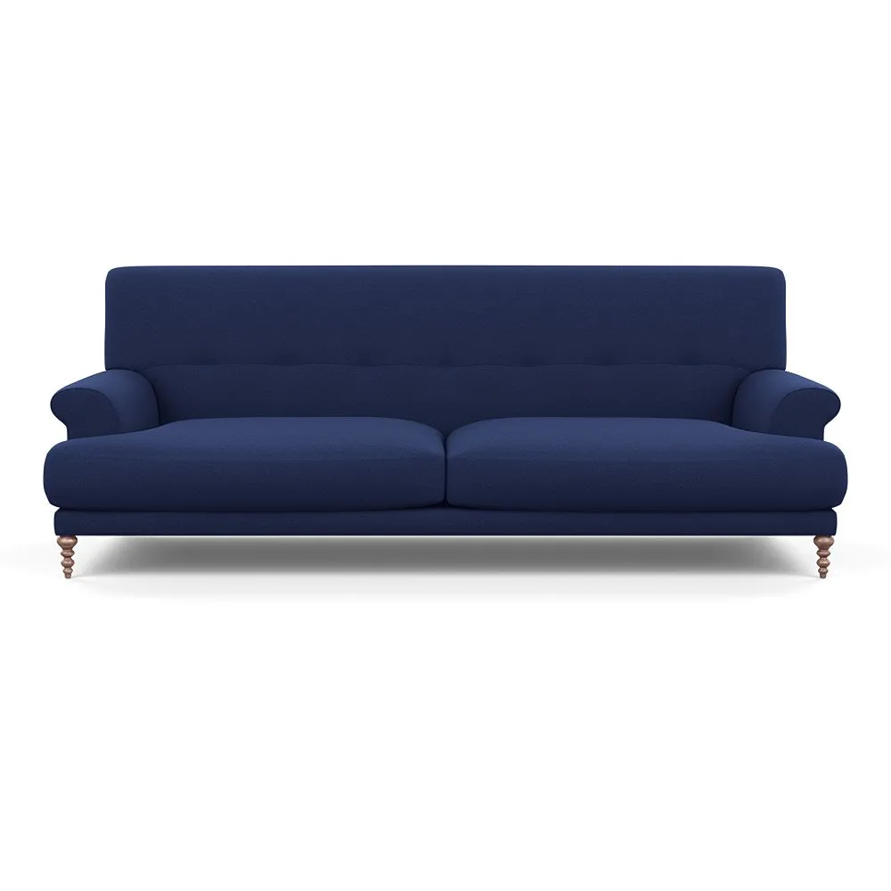 Scp Oscar 3 Seater Informal Sofa Melton Wool New Navy Walnut Feet 1