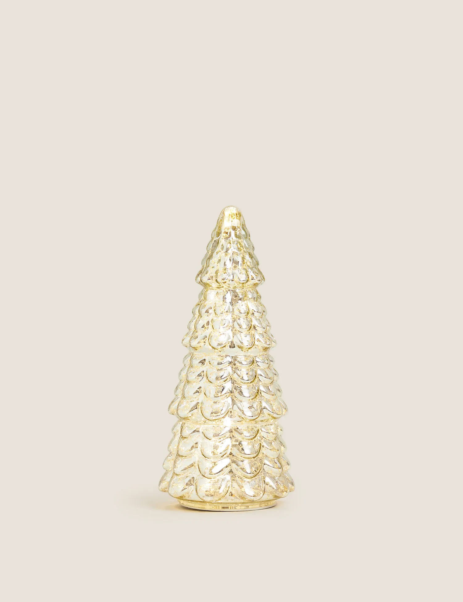 M&S Small Glass Light Up Tree Room Decoration