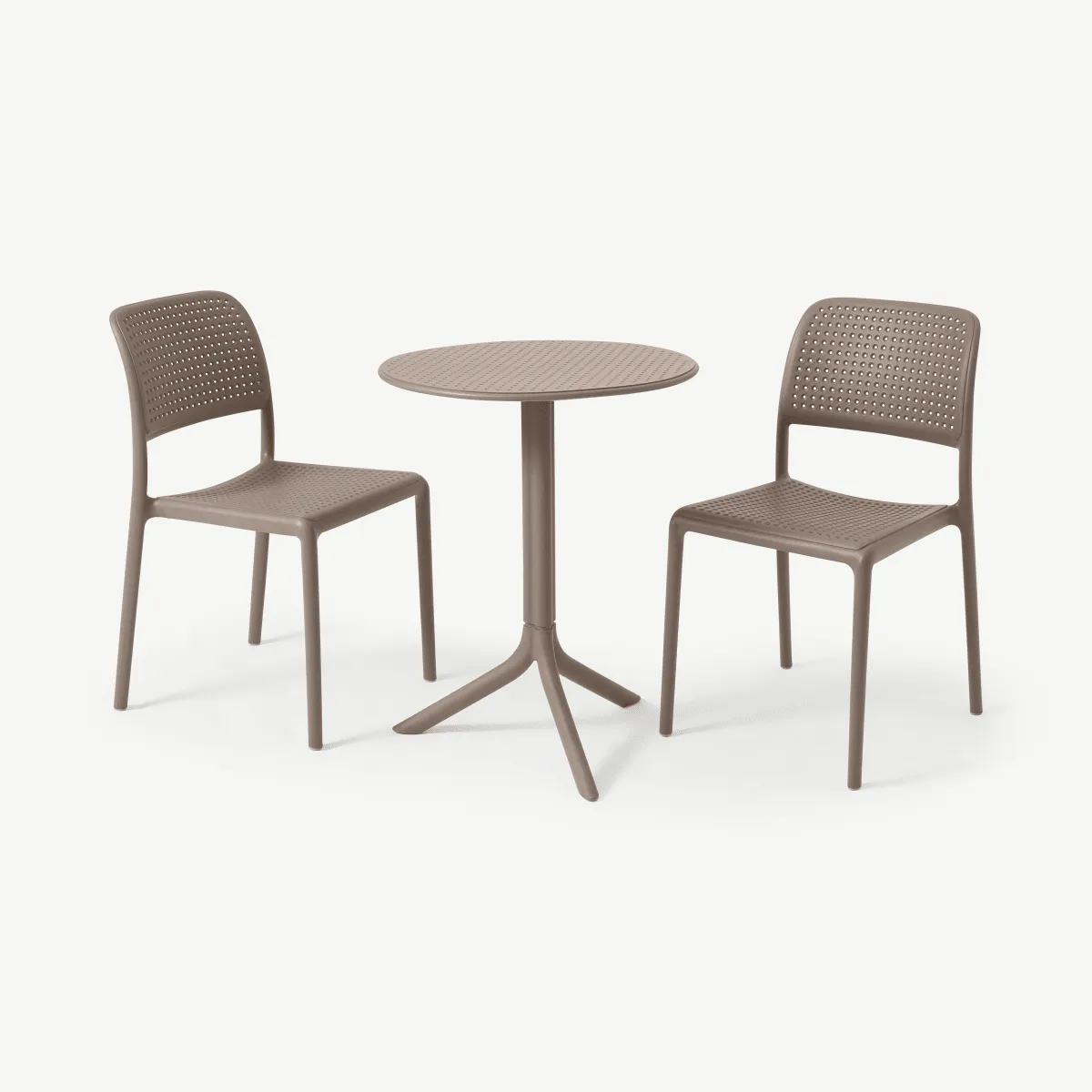 Nardi 2 Seat Bistro Set, Light Grey Fibreglass & Resin