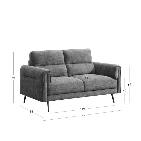 Kelso Chenille 2 Seater Sofa 4