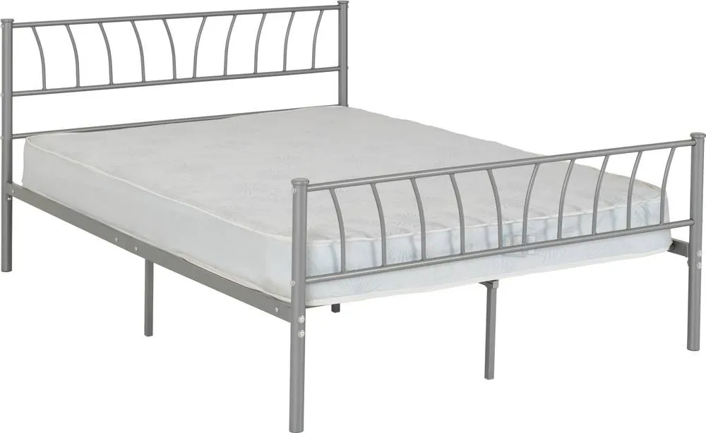 Seconique Harlow 4'6" Double Bed in Silver 2