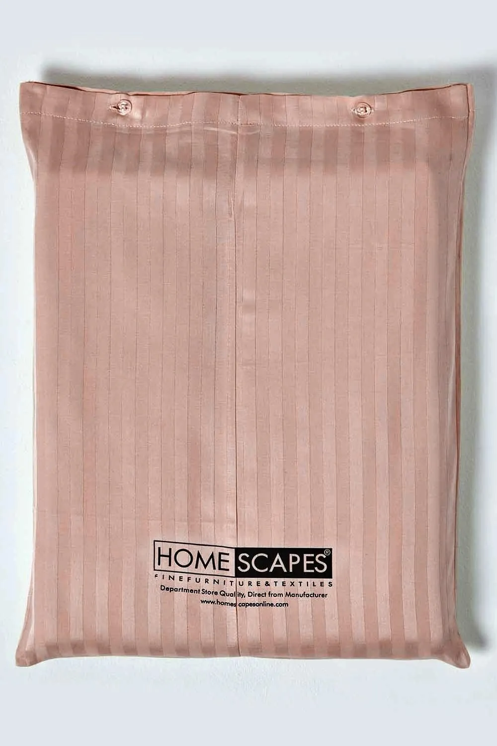 Homescapes Egyptian Cotton Satin Stripe Flat Sheet 330 Thread Count in Beige 5