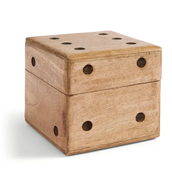 Set of 5 Wooden Dice in Storage Box 3