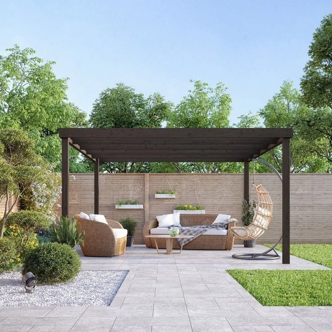 Rutland County Garden Furniture Ltd Box Pergola - Wood - L180 x W300 x H270 cm - Light Green in Brown 2