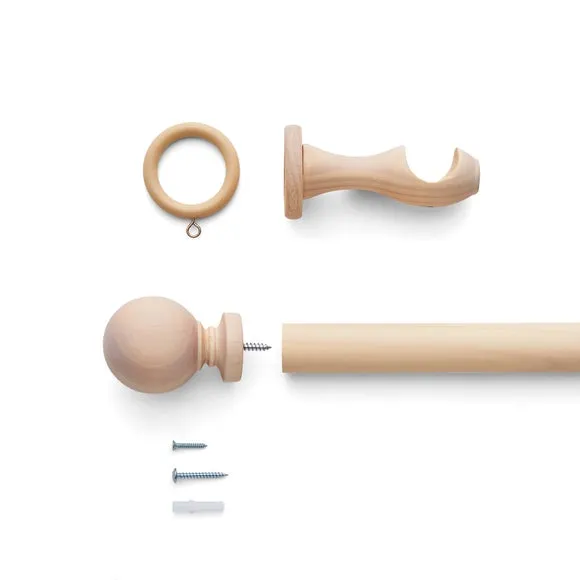 Ashton Wood Curtain Pole 3
