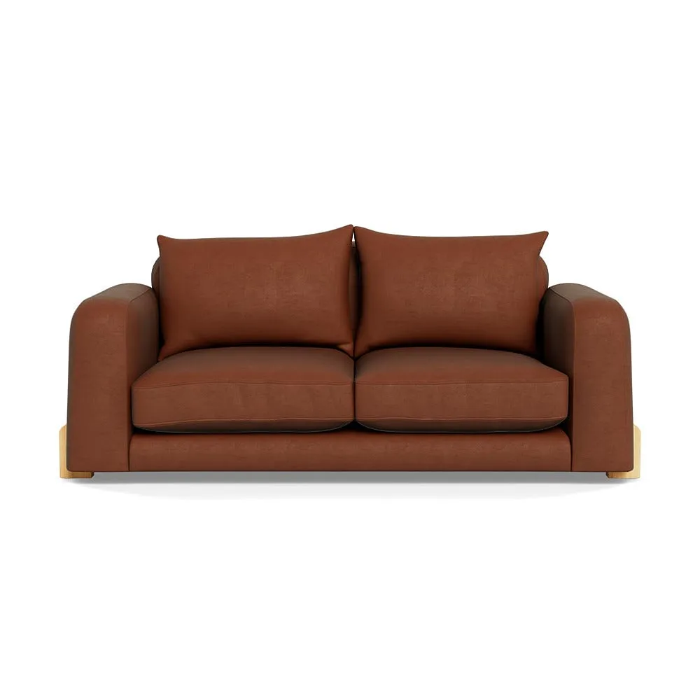 Heal's Nuvola 2 Seater Sofa Smart Luxe Velvet Tawny Natural Feet