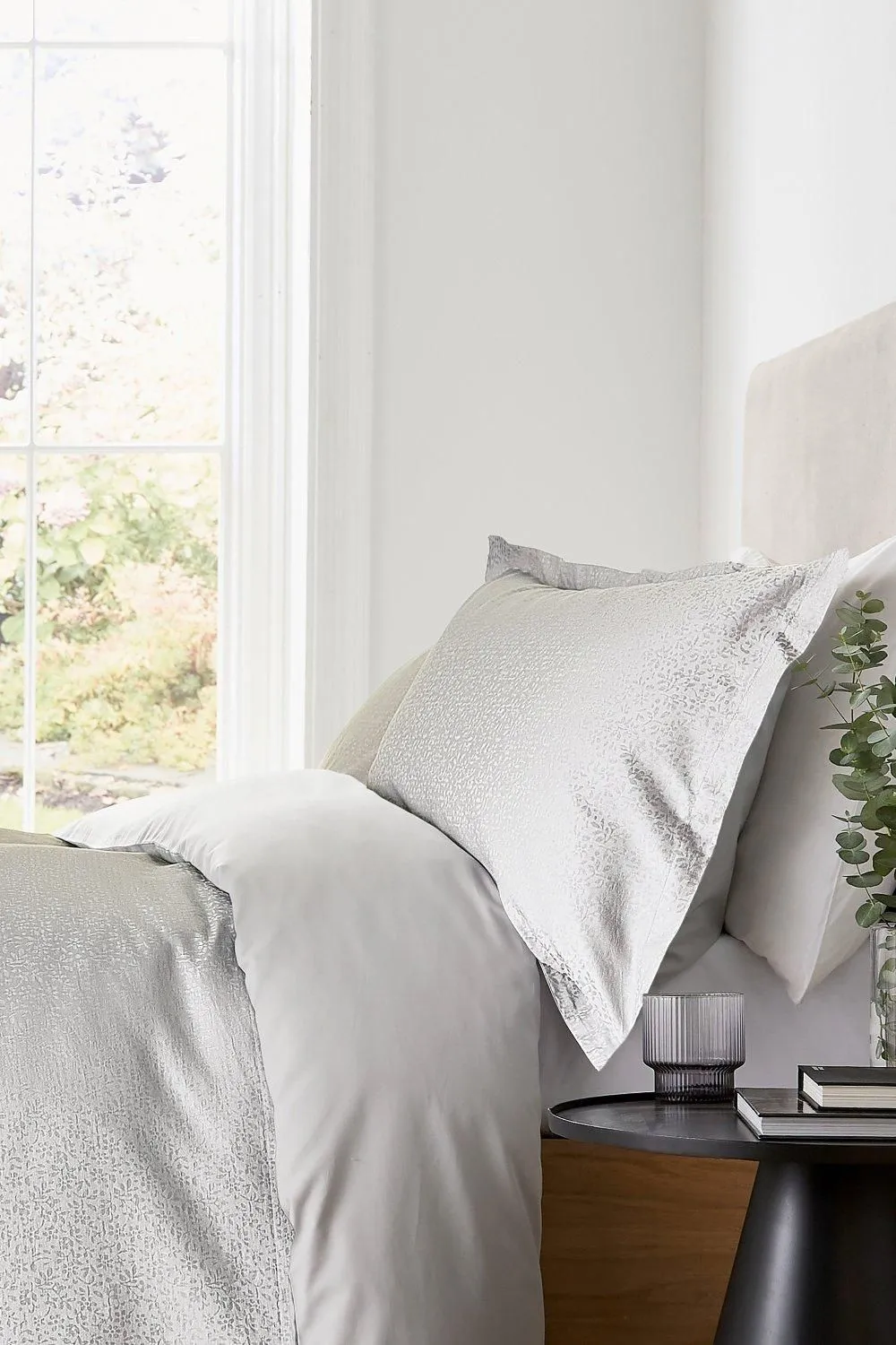 Murmur 'Meadow' Cotton Sateen Duvet Cover in Grey 2