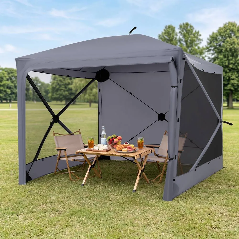 Costway Pop up Gazebo Tent Instant Setup Screen House Outdoor Canopy Shelter in Grey 4